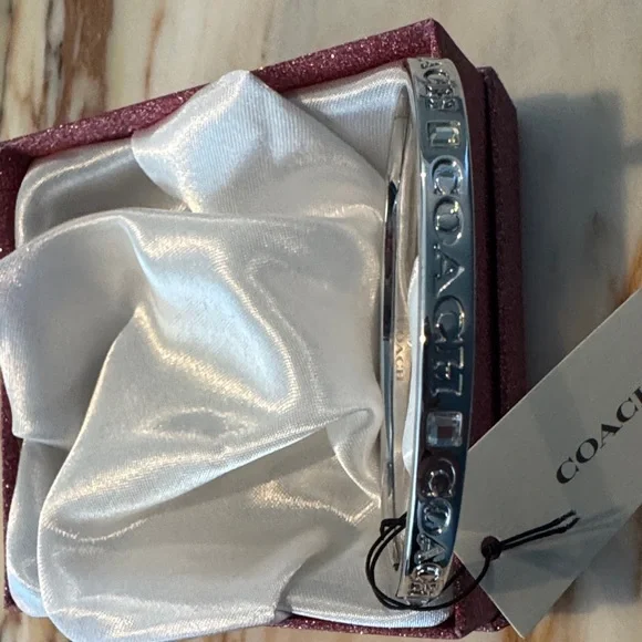 Coach Silver Logo Bangle - Picture 4 of 6